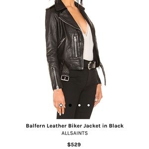 All Saints black leather biker jacket NEW